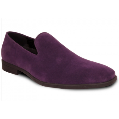 VANGELO Men Dress Shoe KING-5 Loafer Formal Tuxedo for Prom & Wedding Purple - Wide Width Available - Ortholite Insole